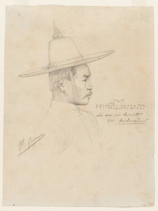 Studie til modtagelse af de siamesiske ambassadører i Fontainebleau, 1861-1864. af Jean Leon Gerome