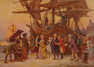 Franklins tilbagevenden til Philadelphia, ca. 1930 af Jean Leon Gerome Ferris