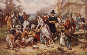 Den første Thanksgiving 1621, ca. 1932 (fotomekanisk tryk)