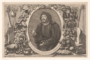 Portret af Tiberio Fiorilli i rollen af ​​Scaramuccia (Scaramouche) af Jean Lepautre (attributed to)