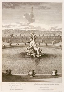 Springvand med amor, der affyrer en pil med en vandstråle, designet af Louis Lerambert, Versailles, 1677 af Jean Lepautre