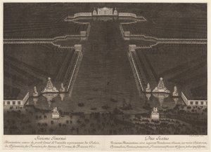 Belysninger omkring Canal Grande i Versailles af Jean Lepautre