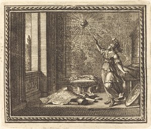 Minerva ændrer Arachne til en edderkop