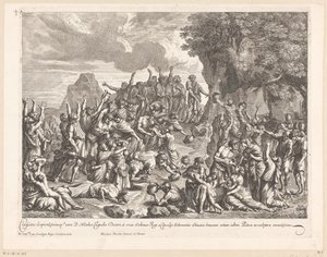 Moses slår vand ud af klippen af Jean Lepautre