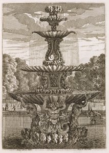 Tallerken fra fontæner og vandstråler i italiensk stil, 1661 af Jean Lepautre
