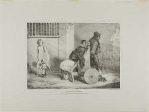 En paralytisk kvinde, planche 9 fra forskellige motiver tegnet fra livet og på sten (Den engelske suite) af Jean Louis André Théodore Géricault