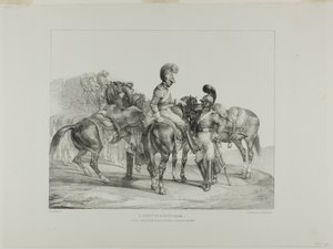 A Party of Life Guards, plade 5 fra Various Subjects Drawn from Life and on Stone (The English Suite) af Jean Louis André Théodore Géricault