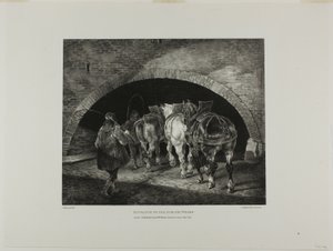 Indgang til Adelphi Wharf, plade 11 fra Various Subjects Drawn from Life and on Stone (The English Suite) af Jean Louis André Théodore Géricault