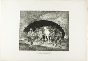 Indgang til Adelphi Wharf, plade 11 fra Various Subjects Drawn from Life on Stone af Jean Louis André Théodore Géricault