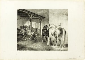 Smedeværksted af Jean Louis André Théodore Géricault