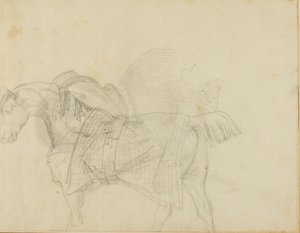 Hest iført et tæppe af Jean Louis André Théodore Géricault