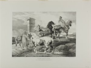 Horses Going to a Fair, planche 3 fra Various Subjects Drawn from Life and on Stone (The English Suite) af Jean Louis André Théodore Géricault