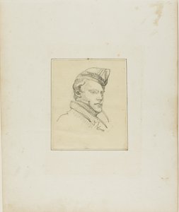 Portræt af en ung mand med militærkasket af Jean Louis André Théodore Géricault