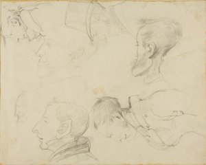 Syv karikaturer af hoveder af Jean Louis André Théodore Géricault
