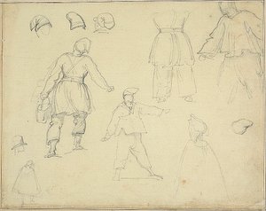Skitser: Stalddreng bærer en spand af Jean Louis André Théodore Géricault
