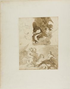 Skitser til et kavalerislag af Jean Louis André Théodore Géricault