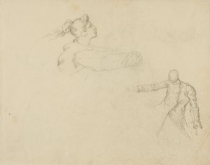 Studier af en kvinde og en soldat af Jean Louis André Théodore Géricault