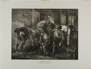 The English Farrier, plade 10 fra forskellige emner tegnet fra livet og på sten (The English Suite) af Jean Louis André Théodore Géricault