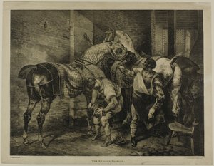The English Farrier, plade 10 fra Various Subjects Drawn from Life on Stone af Jean Louis André Théodore Géricault
