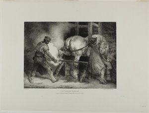 The Flemish Farrier, planche 4 fra Various Subjects Drawn from Life and on Stone (The English Suite) af Jean Louis André Théodore Géricault