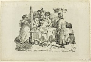 Den sovende fiskehandler af Jean Louis André Théodore Géricault