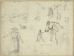 Forskellige studier af Jean Louis André Théodore Géricault