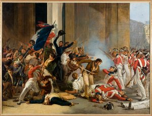 Fransk: Erobringen af Louvre, 29. juli 1830; massakre på schweizergarden