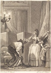Den forslåede og indholdsrige hanekur af Jean Louis Delignon and Antoine Jean Duclos after Jean Honoré Fragonard