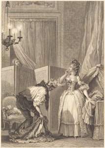Den forslåede og indholdsrige hanekur af Jean Louis Delignon and Antoine Jean Duclos after Jean Honoré Fragonard