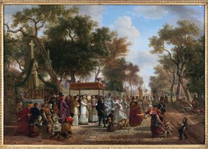 Corpus Christi processionen i en landsby - Corpus Christi processionen i en landsby, af Jean Louis Demarne (De Marne eller Demarnette) (ca. 1752-1829). Olie på træ. Mål: 48x67 cm. Privat samling