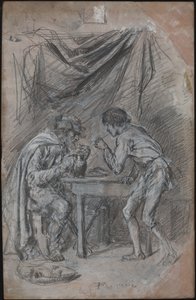 Lazarillo de Tormes stjæler drink fra en blind mand af Jean Louis Ernest Meissonier