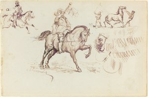 The Herald of Murcia and Other Studies (recto) af Jean Louis Ernest Meissonier