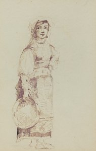 Kvinde med en tamburin (verso) af Jean Louis Ernest Meissonier