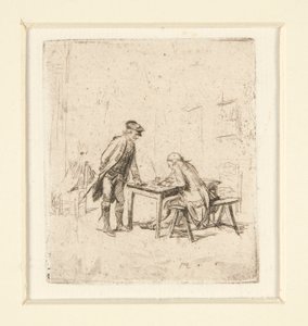 a Rapporten b Harlekin af Jean Louis Ernest Meissonier