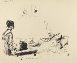 I Versailles. Bochens udsending, ca. 19141919. af Jean Louis Forain
