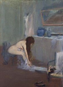 Efter badet, ca. 1885-90 (pastel) af Jean Louis Forain