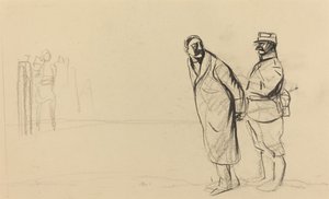 Forrest i Vincennes. Bolo Pasha, ca. 19141919. af Jean Louis Forain