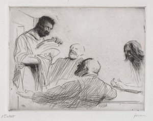 Før måltidet på Emmaus. af Jean Louis Forain