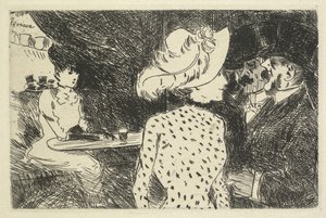 Cafe Scene beskrivende, 1880-1886. af Jean Louis Forain