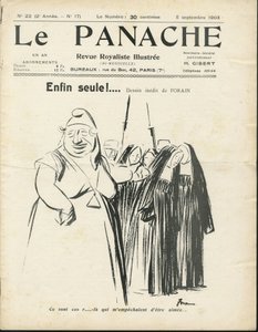 Illustration af Jean-Louis Forain (1852-1931) til forsiden af Le Panache, royalistisk magasin illustree, nr. 20 af Jean Louis Forain