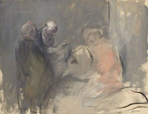 In the Hospital recto Skitse for In the Hospital verso, fjerde kvartal 1800-tallet eller første tredjedel 1900 af Jean Louis Forain