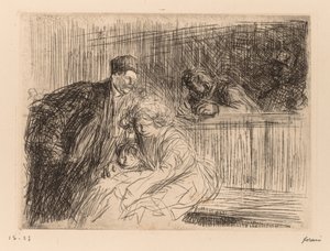 Advokaten taler til den anklagede. af Jean Louis Forain