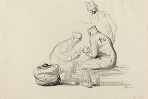 Poilu og tyske fanger, ca. 19141919. af Jean Louis Forain