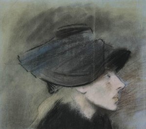 Portræt af kabaretsangerinden Valéry Roumy af Jean Louis Forain
