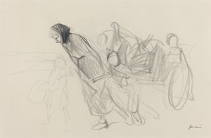 Flygtninge, ca. 19141919. af Jean Louis Forain