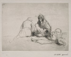 Hvil på flugten til Egypten. af Jean Louis Forain