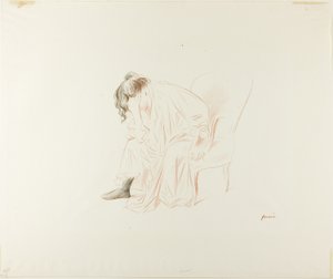Siddende kvinde med hovedet i højre hånd af Jean Louis Forain