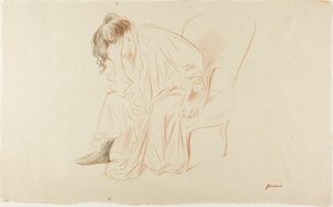 Siddende kvinde med hovedet i højre hånd af Jean Louis Forain