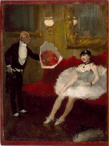 The Admirer, ca. 1877-79 (olie på lærred monteret på træ) af Jean Louis Forain