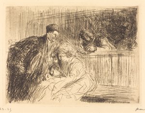 Advokaten taler med fangen (anden plade) af Jean Louis Forain